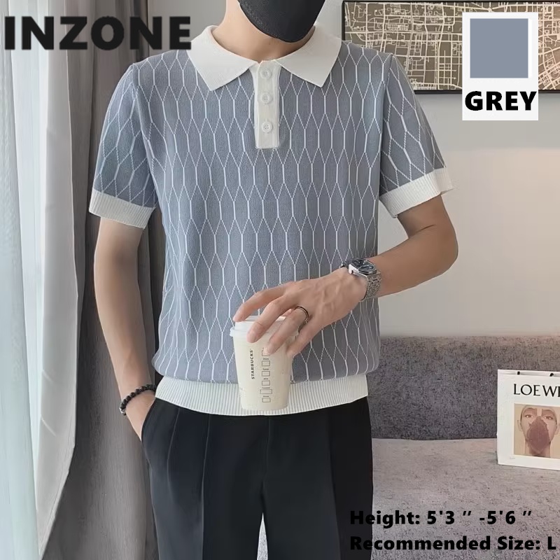 Áo Thun Polo Dệt Kim Mỏng Dáng Rộng Thời Trang Nam M-3XL