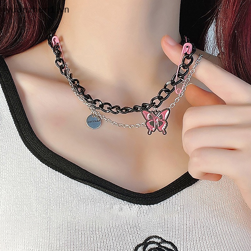 Vòng cổ Mạ Vàng Hồng / Đen Mặt Hình Bướm Thời Trang Cho Nữ ZHEN Y2K