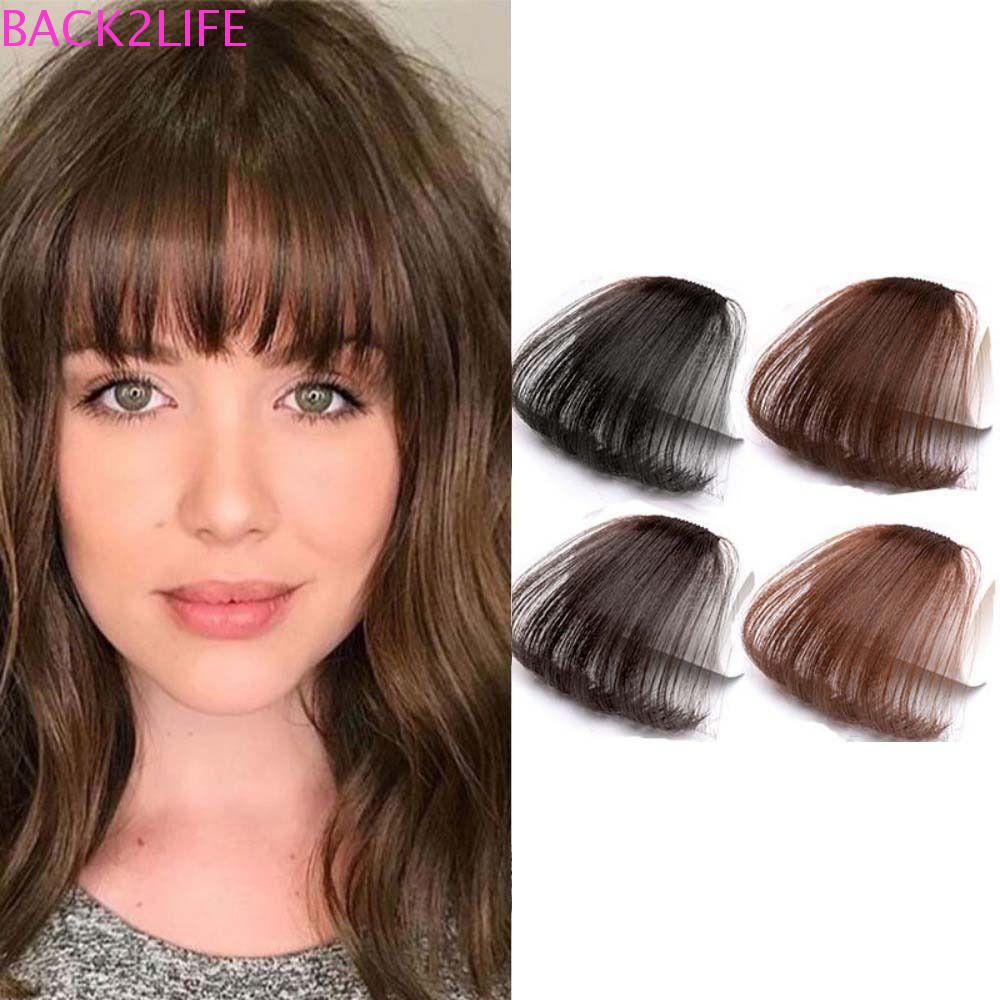 BACK2LIFE Tóc Giả Có Kẹp Màu Đen / Nâu Mượt Mà Chịu Nhiệt Chất Lượng Cao Cho Nữ