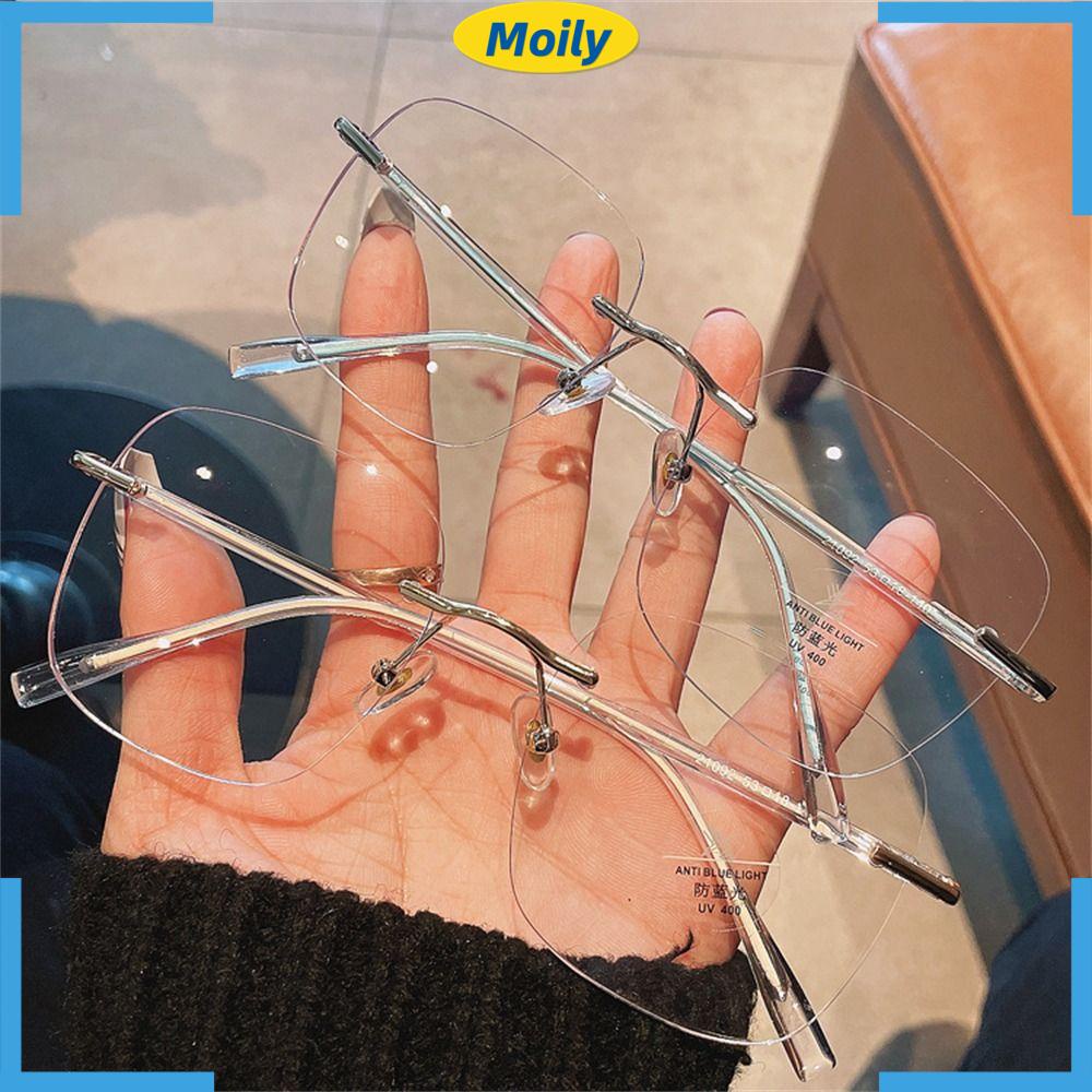 MOILYVN Mắt Kính Chống Ánh Sáng Xanh Bằng Kim Loại Siêu Nhẹ Phong Cách Cổ Điển Cho Nam