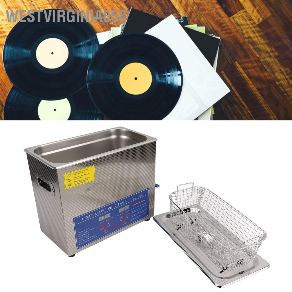 Westvirginia058 Máy giặt siêu âm Vinyl Record Cleaner Chức năng làm nóng sạch cho phòng thí nghiệm 6L