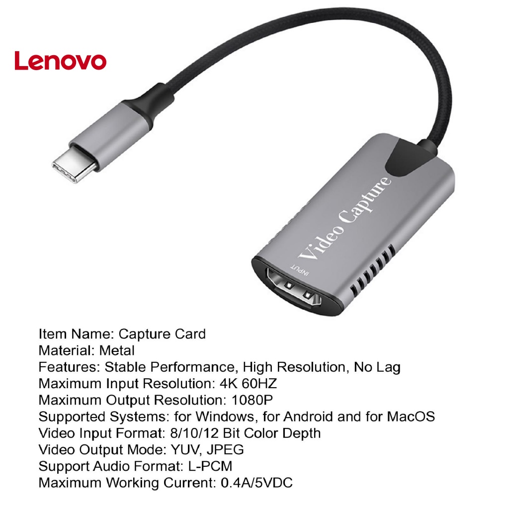 Thẻ Chuyển Đổi Tín Hiệu Hình Hoa Hướng Dương Ổn Định 1080P 4K 60HZ DC 5V / 0.4A Type-C Sang HDMI