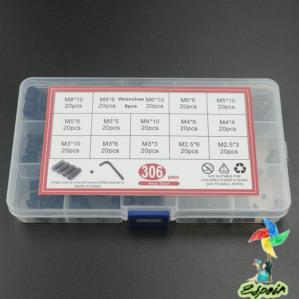 ESPO Bộ 306 Vít Lục Giác Bằng Thép Carbon M2.5M3M4M5M6M8 Cho Máy Phay Nhẹ Cố Định