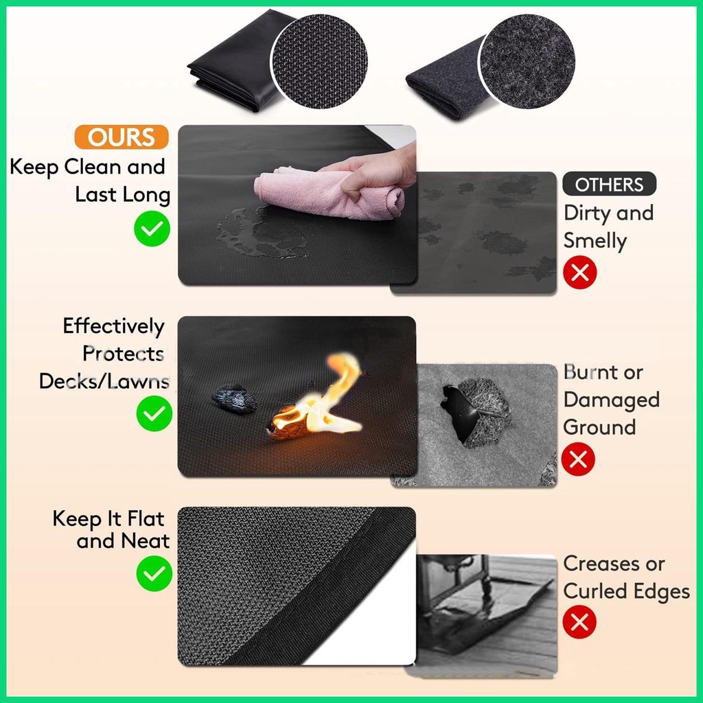 Thảm Nướng BBQ Chịu Nhiệt Chống Nước Chống Cháy Cho jiwvn
