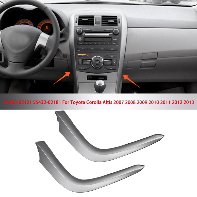 1 Bộ Khung Viền Lỗ Thông Gió Xe Hơi Bằng Crom Màu Xám + Bạc Thay Thế Chuyên Dụng Cho Toyota Corolla Altis 2007-2013