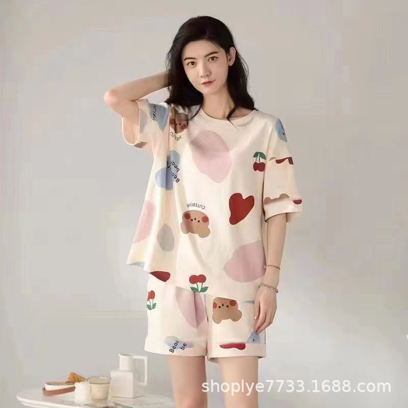 Bộ Đồ Ngủ Ngắn Tay Họa Tiết Hoạt Hình Thời Trang Mùa Hè 2023 Lff0704