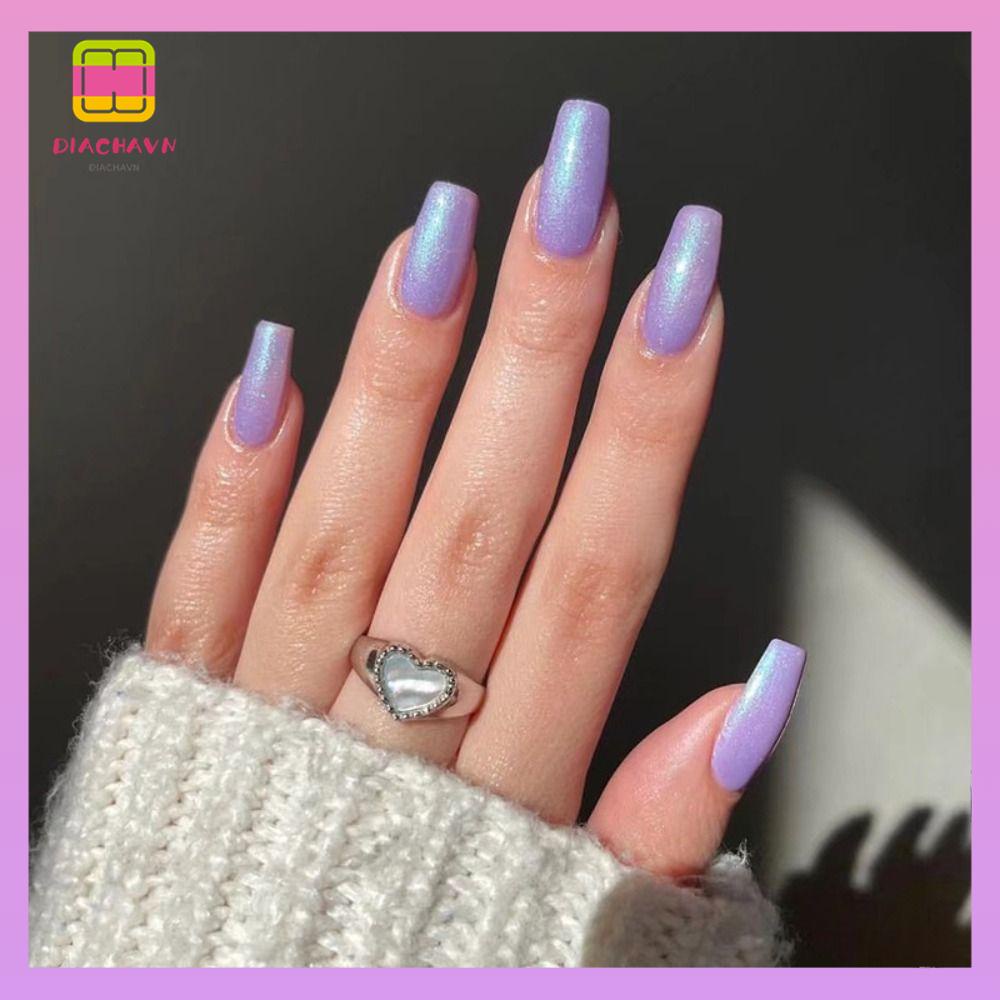 DIACHAVN Bộ 24 Móng Tay Giả Che Phủ Toàn Diện Kiểu Pháp