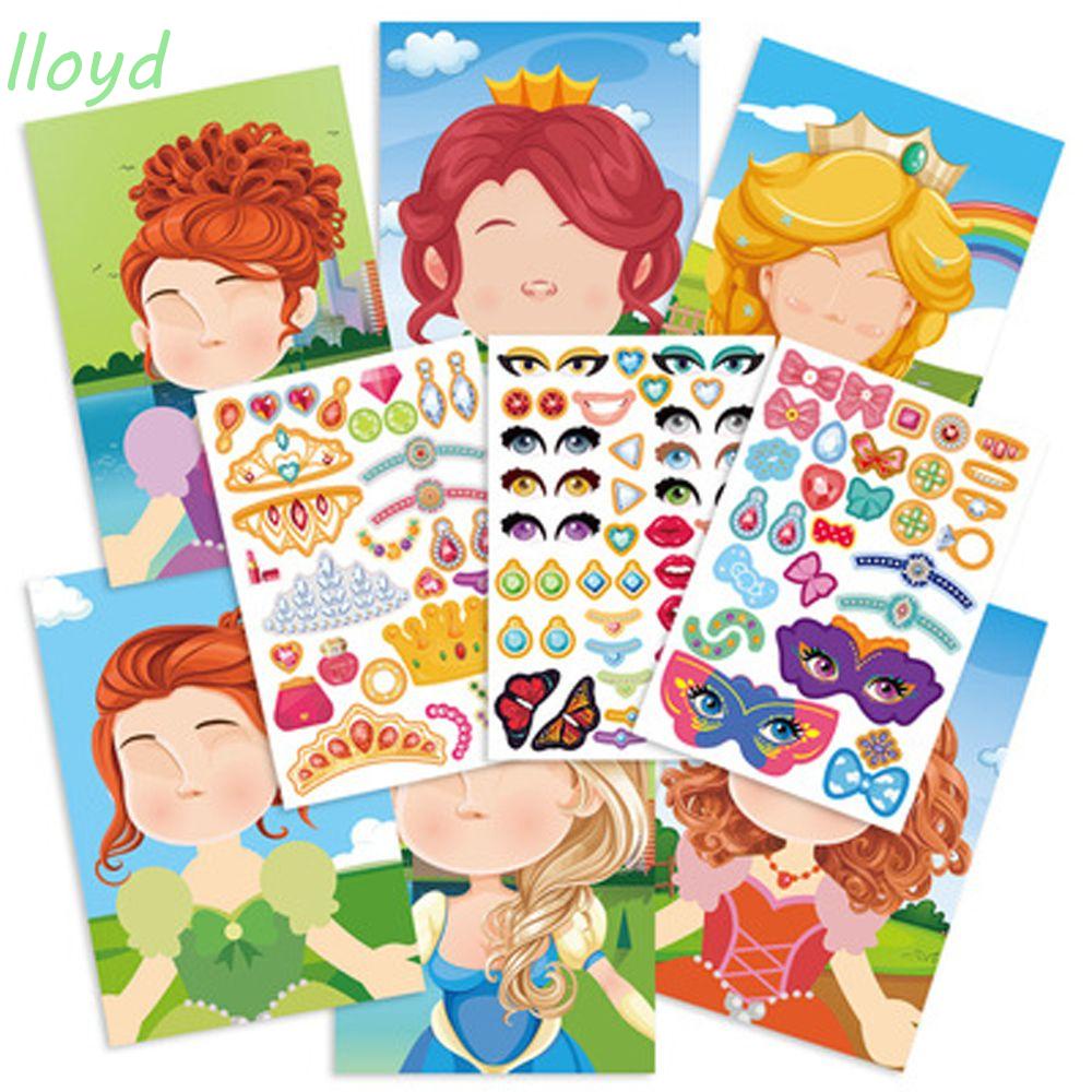 LLOYD Miếng Dán Trang Trí Mặt Họa Tiết Hoạt Hình Có Thể Tái Sử Dụng Cho Trẻ Em