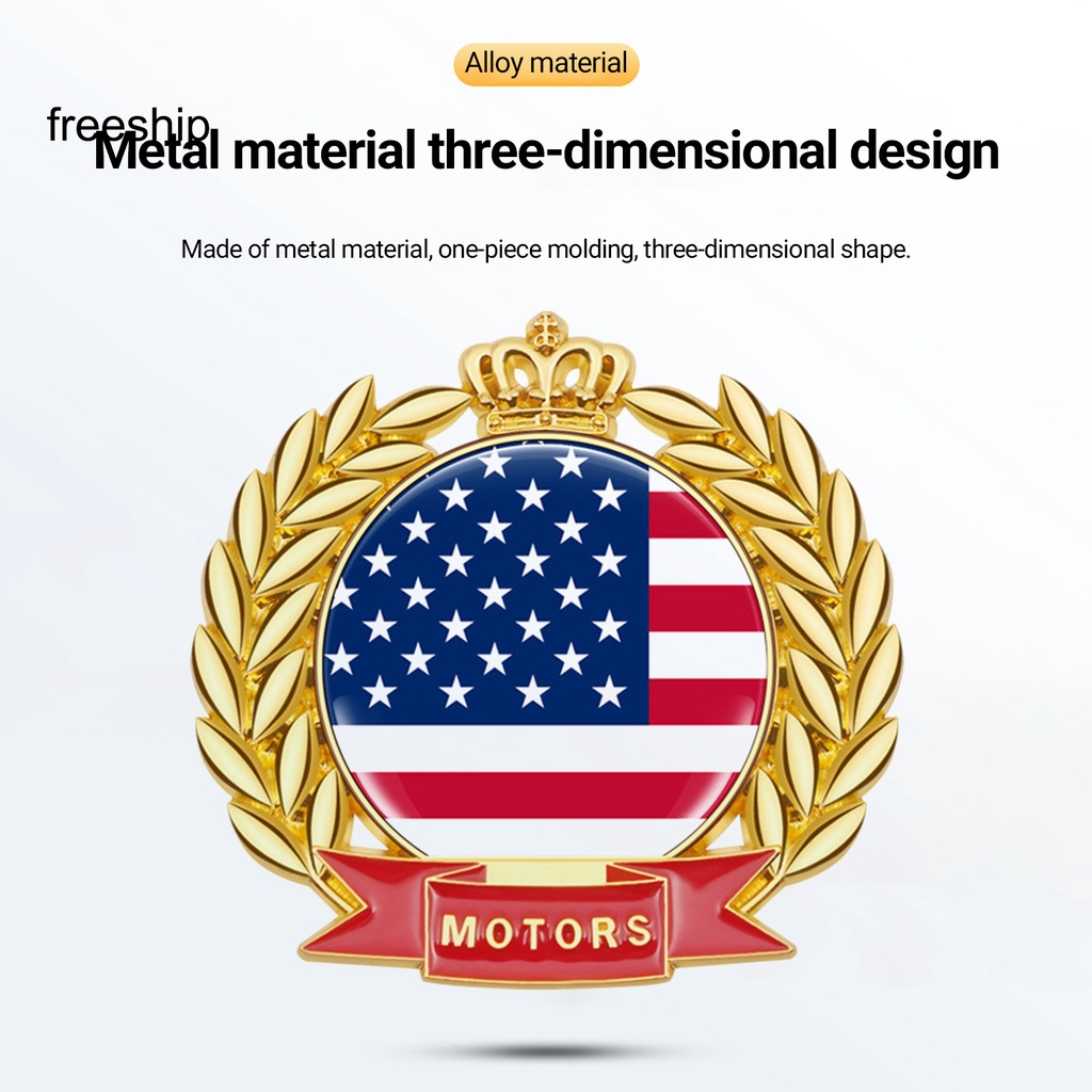 Miếng Dán Trang Trí Xe Hơi Hình Lá Cờ 3D Chống Phai Màu