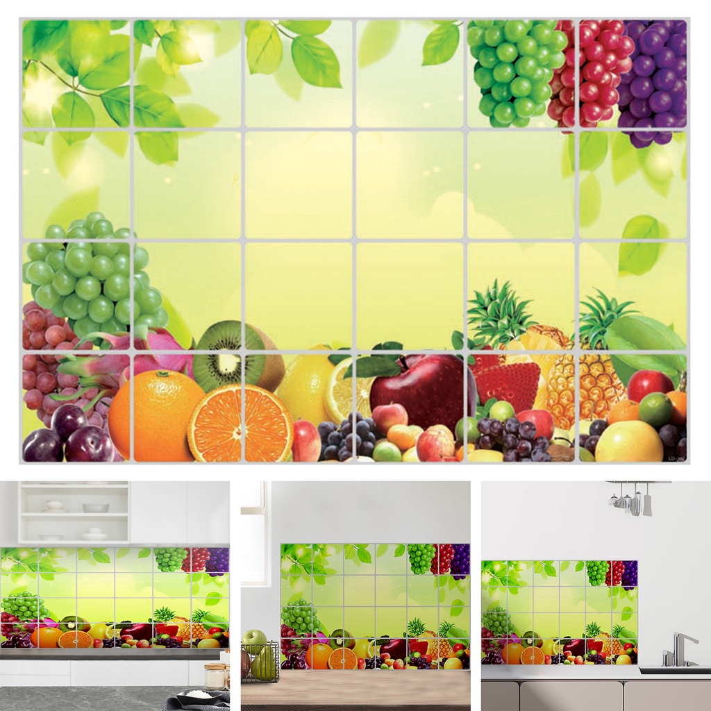 Sticker Dán Tường Chống Dầu Chống Thấm Nước Tự Dính Có Thể Tháo Rời Cho Nhà Bếp