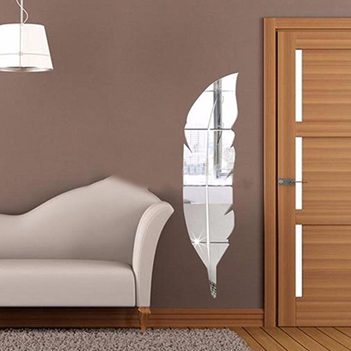 Sticker Dán Tường Họa Tiết 3D Hình Lông Vũ Dùng Trong Trang Trí Nhà