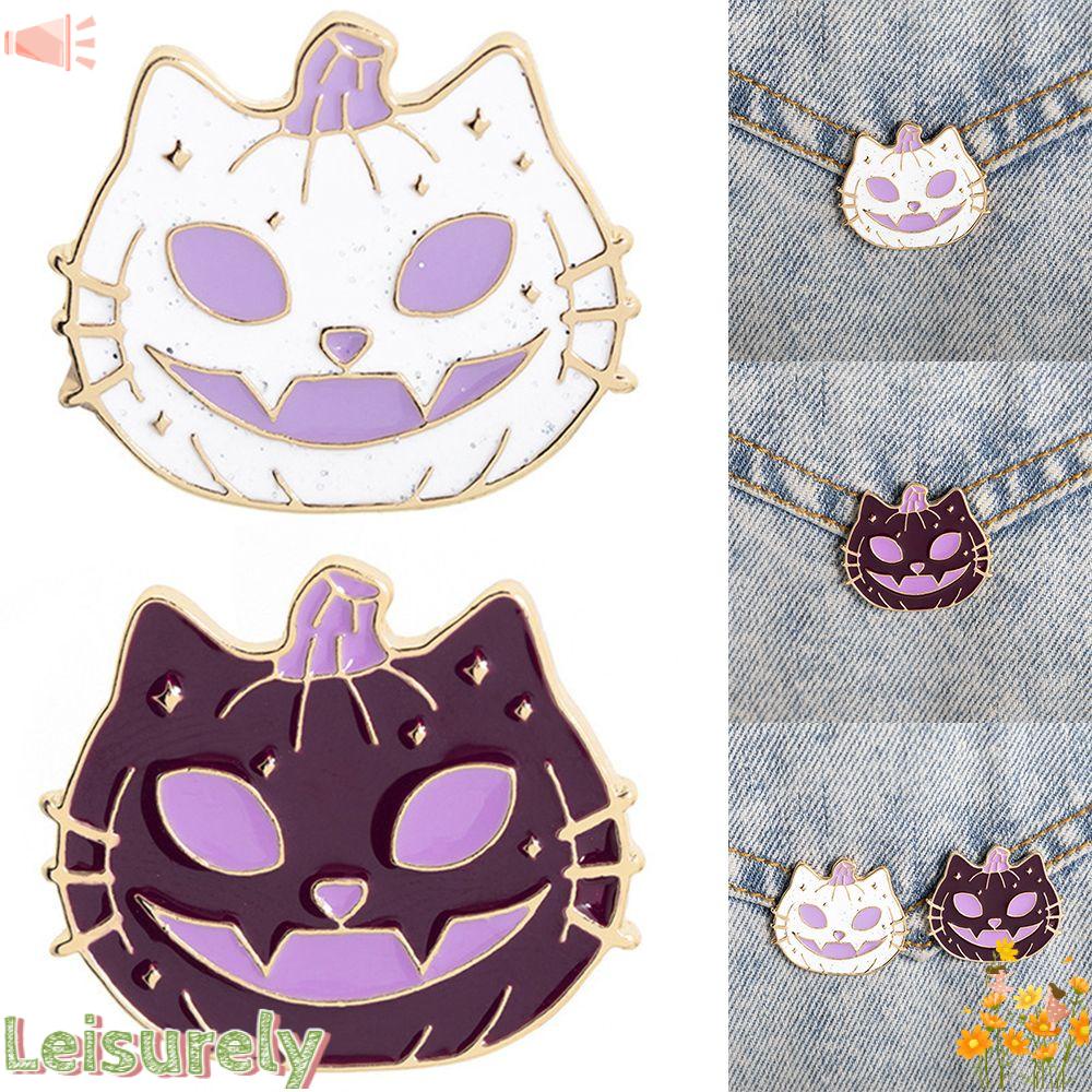 LEILY Trâm Cài Áo Hình Mèo Hoạt Hình Phong Cách Halloween