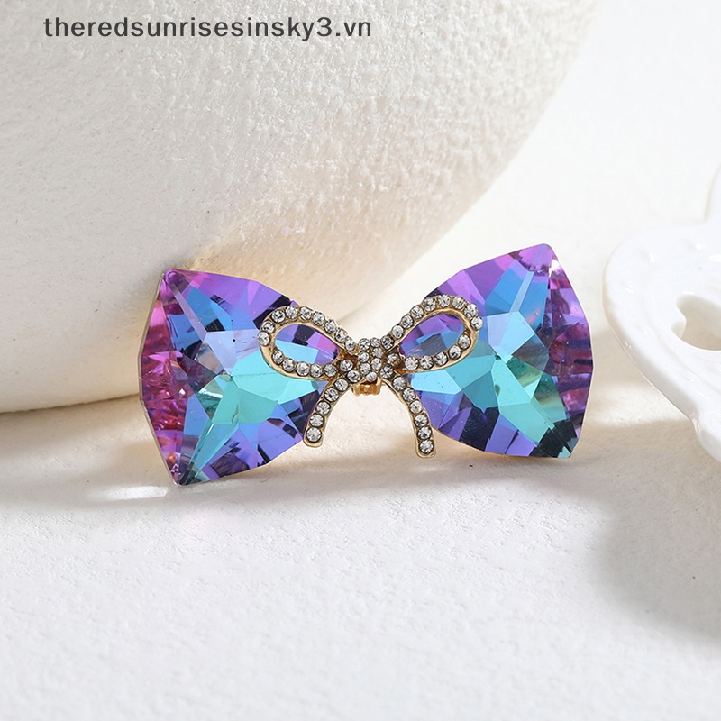 Ghim Cài Áo Hình Nơ Đính Đá Pha Lê / Ngọc Trai Thời Trang Cho Nữ