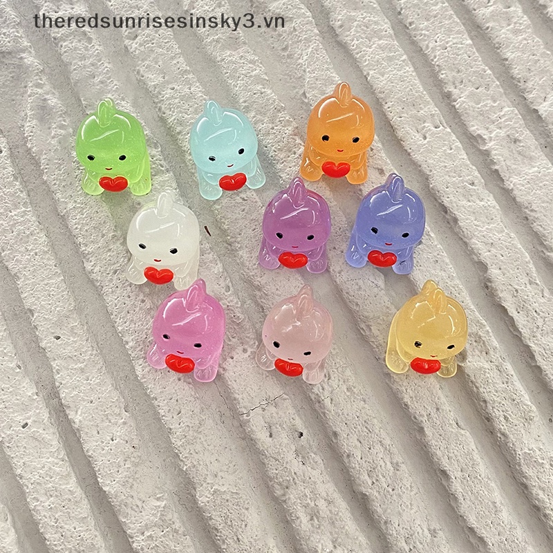 Bộ 10 Đồ trang trí Động Vật Hoạt Hình Phát Sáng Trong Bóng Tối Mini Bằng Nhựa Resin