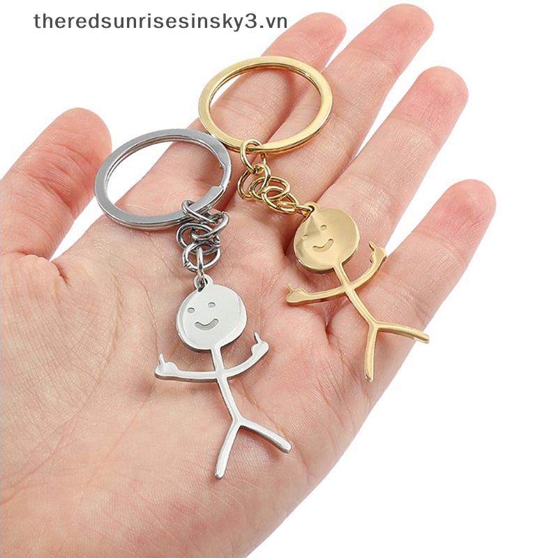 Móc Chìa Khóa Bằng Thép Không Gỉ Thời Trang Vui Nhộn Dành Cho Nam Nữ