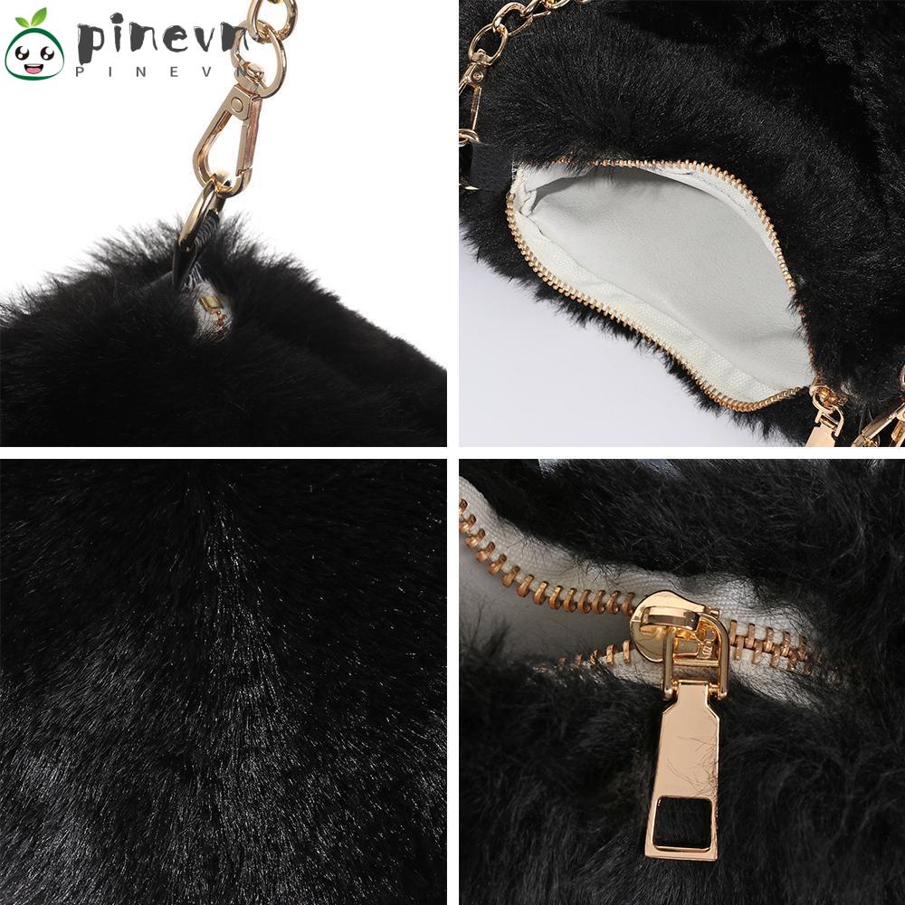 PINEVN Túi Đeo Chéo Hình Trái Tim Lông Xù Đáng Yêu Cho Nữ