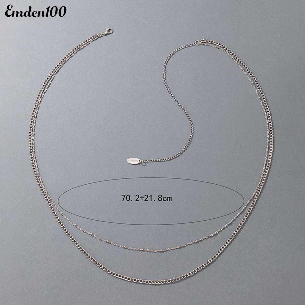 [EMDEN] Chuỗi Dây Xích Thắt Lưng Hai Lớp Mỏng Đa Năng Có Thể Điều Chỉnh Trang Sức Cho Nữ