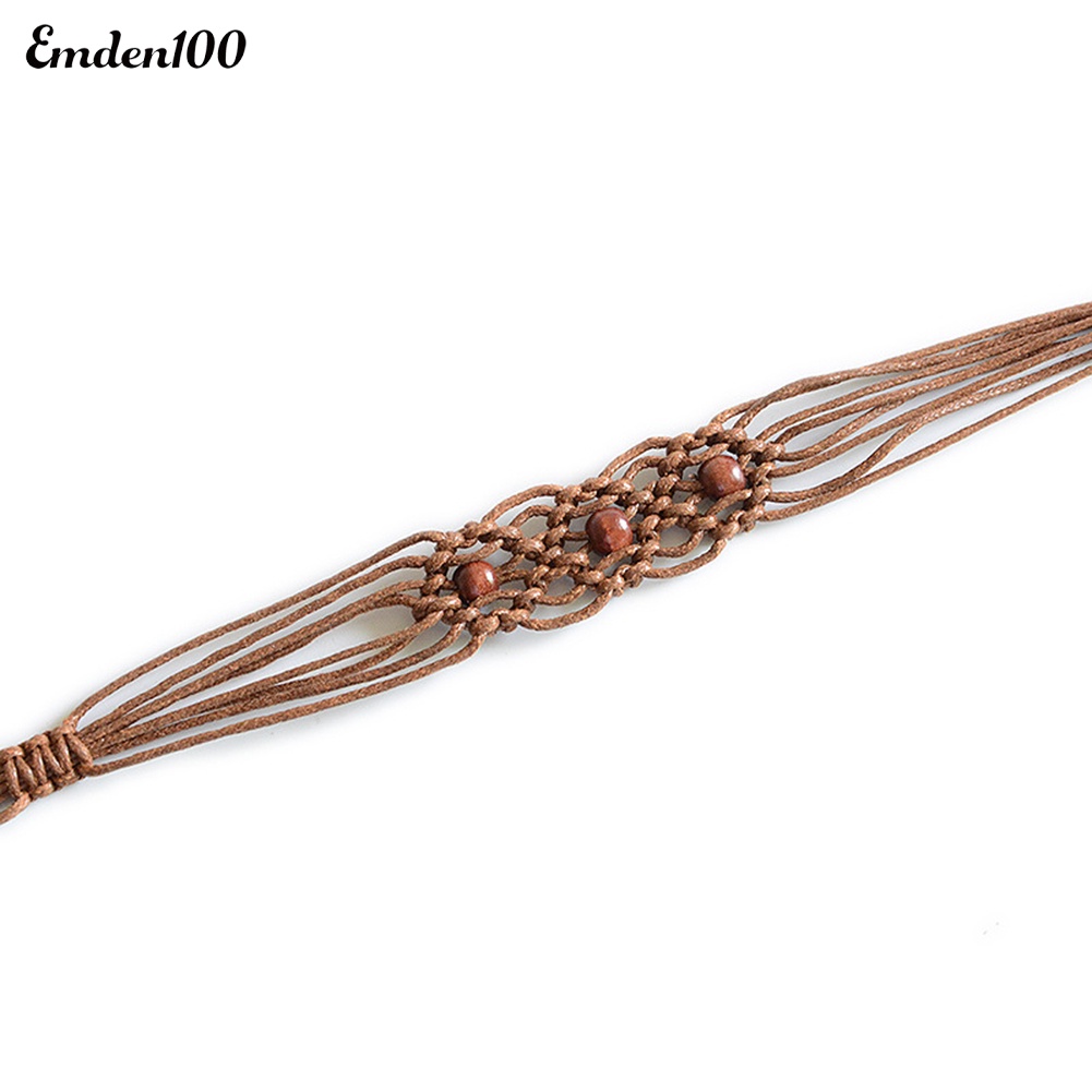 Thắt Lưng Dây Bện Xỏ Hạt Thủ Công Phong Cách Bohemia Cho Nữ