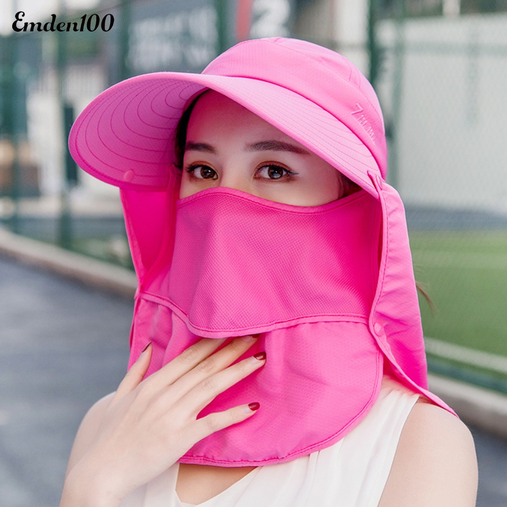 Nón Rộng Vành Chống Tia UV Thoáng Khí Che Phủ Cổ Có Thể Tháo Rời Cho Nữ