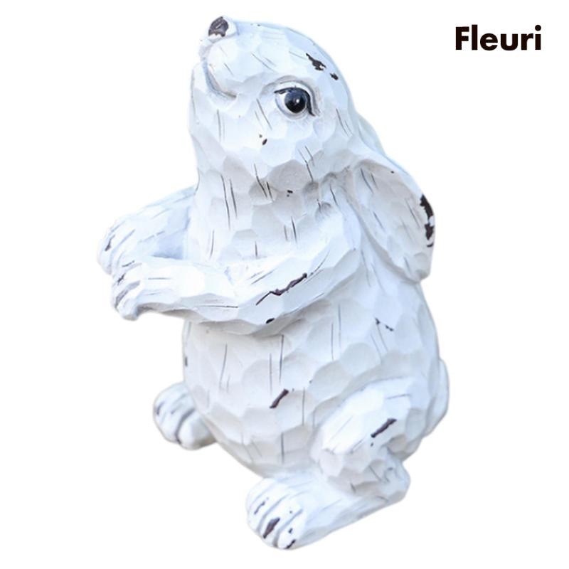 Tượng Hình Thỏ Bằng Nhựa Resin Trang Trí Trong Nhà / Ngoài Trời