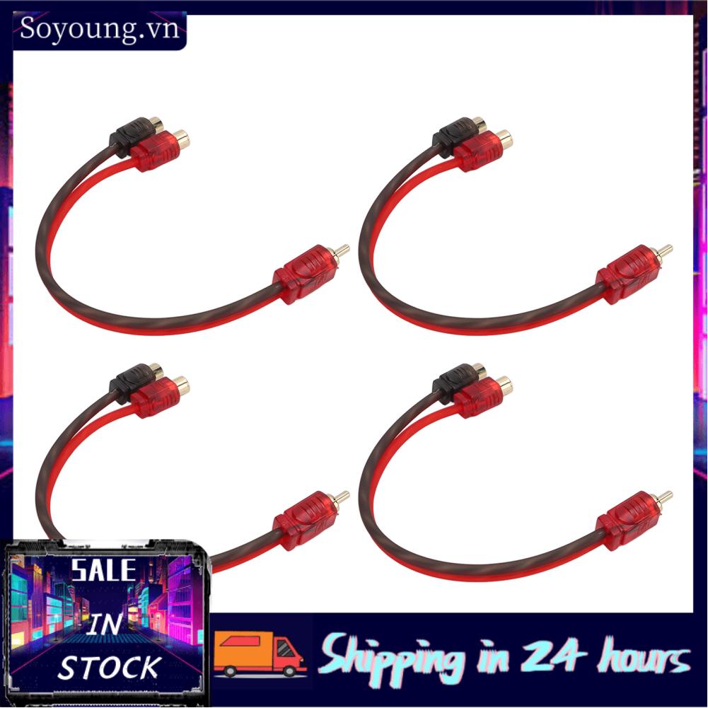 Soyoung RCA Y Splitter Cable  Audio Cord 3.5mm 1 Male To 2 Female 4 Packs Excellent  Quality for Car Speaker System