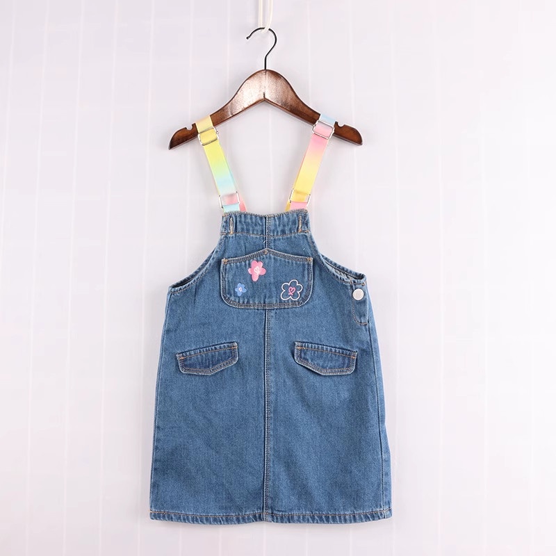Váy yếm jean phối hoa hàng Balabala xuất xịn