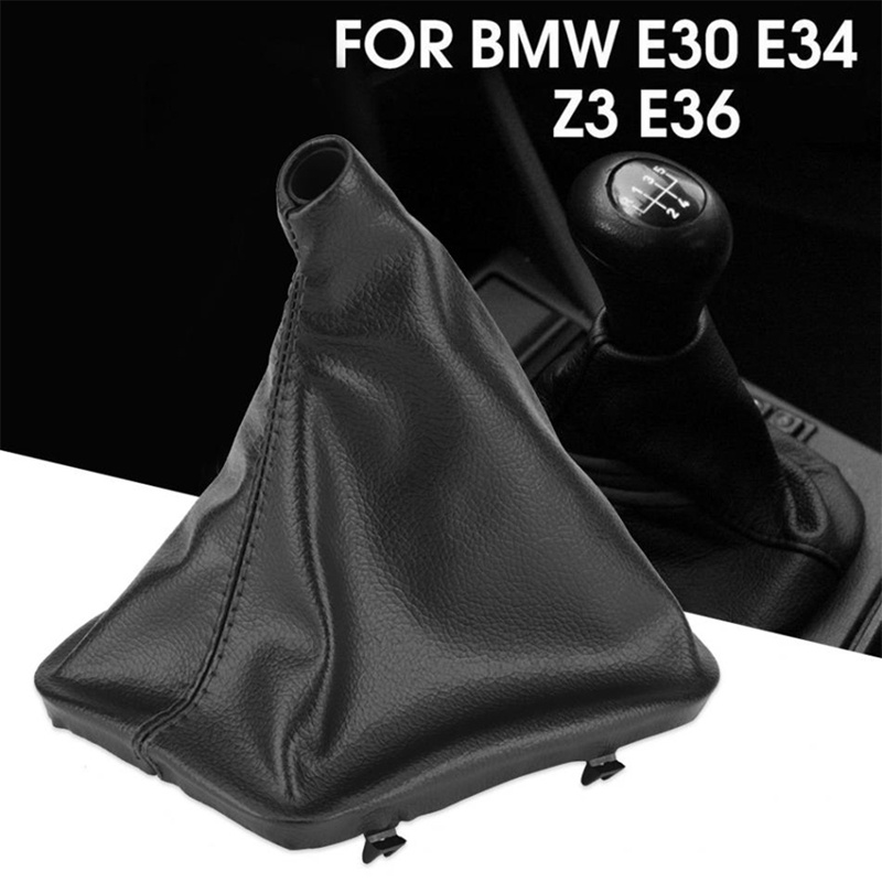 Vỏ Bọc Cần Số Xe Hơi BMW E30 E34 E36 E46 Z3 Bằng Da PU Màu Đen Chống Bụi