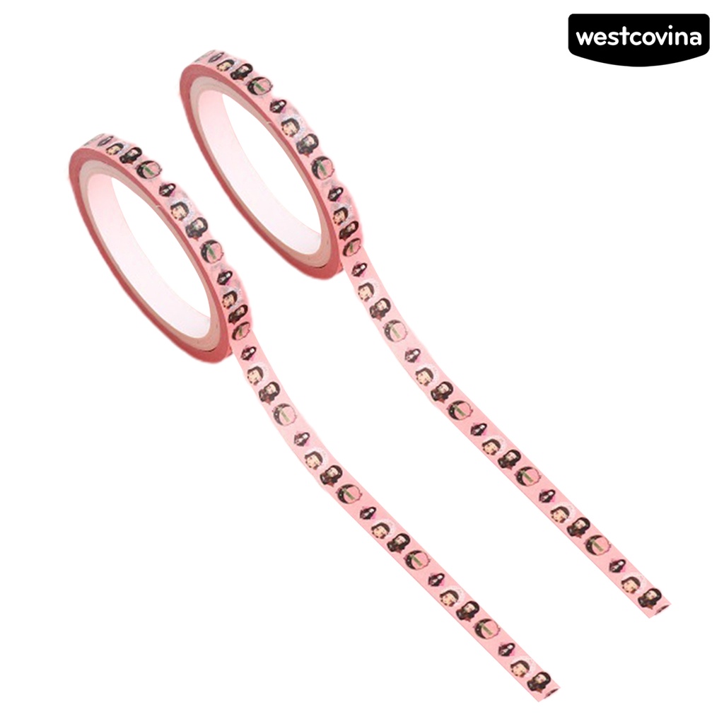 [WSTN]✎Bộ 2 Cuộn Băng Keo Giấy Washi Tự Dính Họa Tiết Demon Slayer Trang Trí Sổ Tay