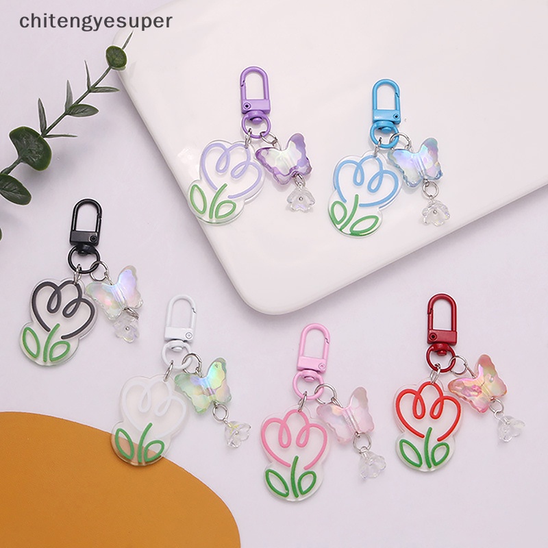 Móc Khóa Hình Hoa Tulip Bằng Acrylic Trong Suốt Nhiều Màu Độc Đáo