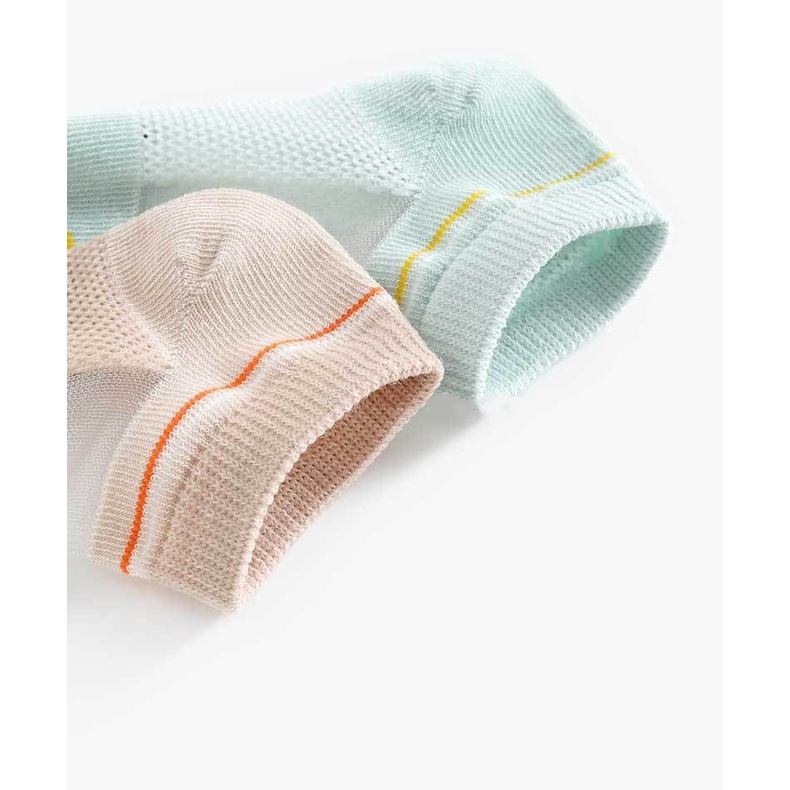 Set 5 Đôi Vớ Cotton Mỏng Phối Lưới Họa Tiết Hoạt Hình Thời Trang Mùa Hè Cho Bé
