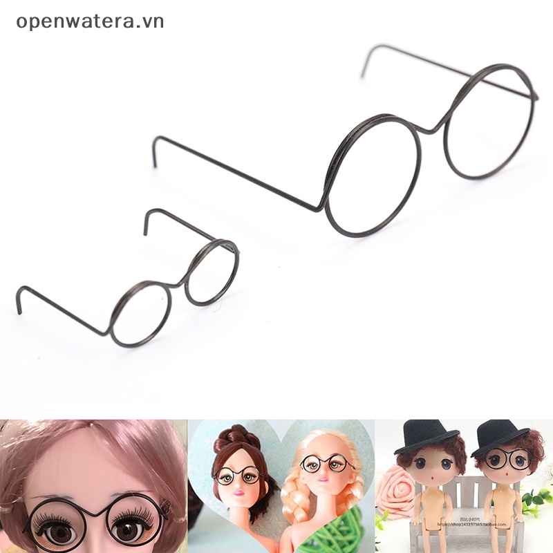 Mắt Kính Không Gọng Tròn Phong Cách Retro Dành Cho Búp Bê