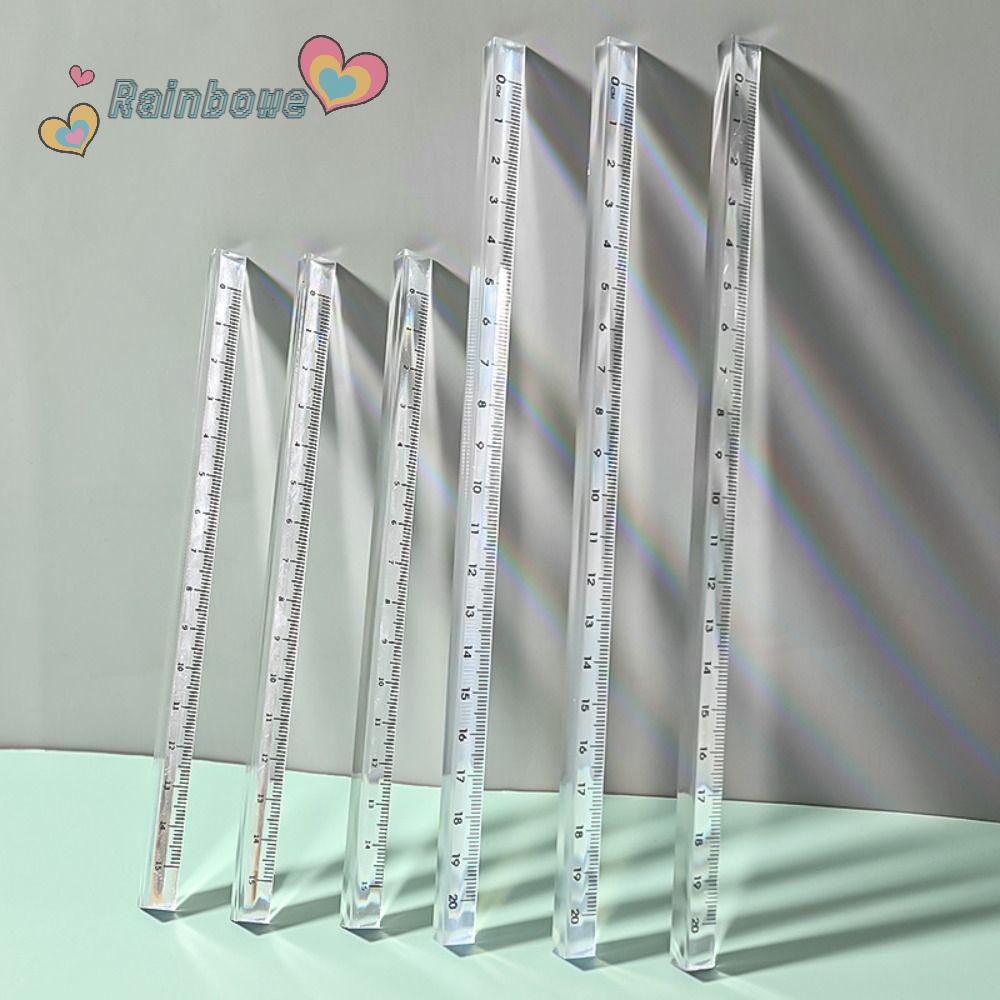 RAINBOW Set 5 Thước Kẻ Trong Suốt Sáng Tạo 15 / 20CM