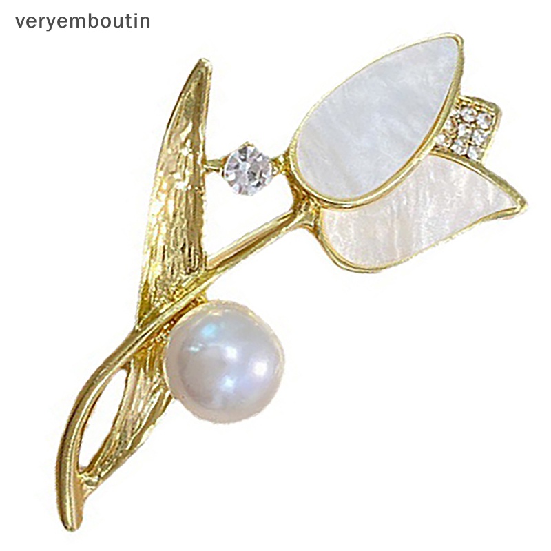 Ghim Cài Áo Hình Hoa Tulip Màu Vàng Kim Thanh Lịch Thời Trang Cho Nữ