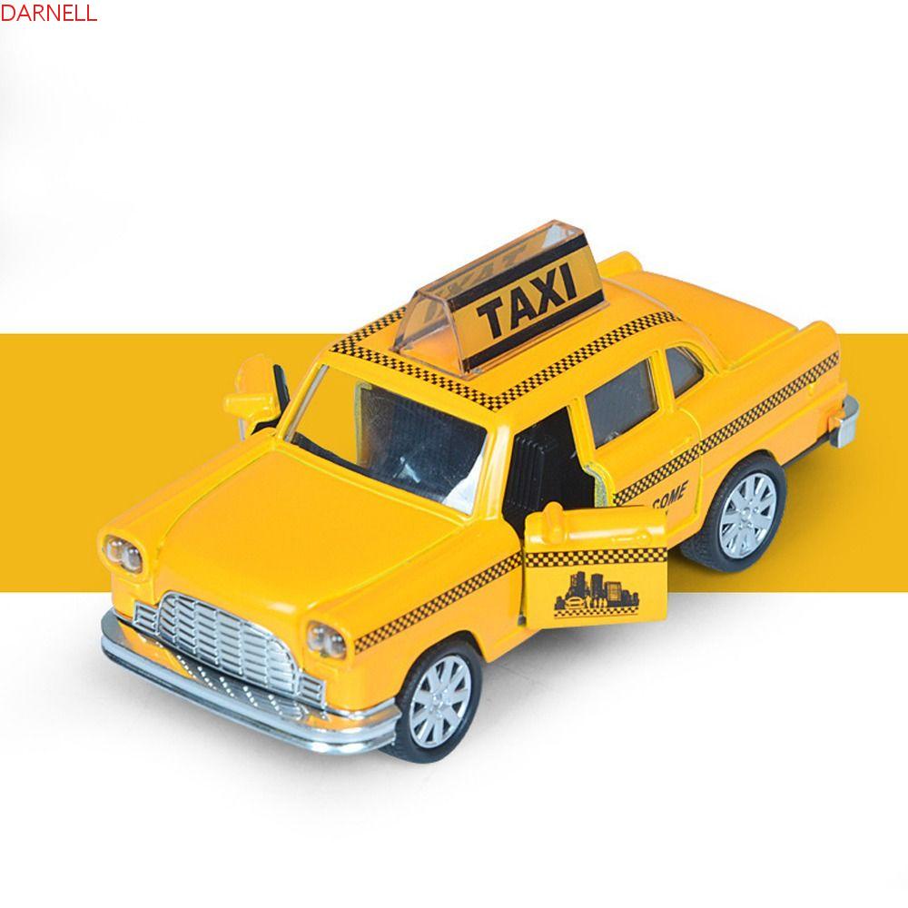 DARNELL Mô Hình Xe Taxi Bằng Nhựa Hợp Kim Kẽm Có Đèn Và Âm Thanh Vui Nhộn Trang Trí Nhà Cửa