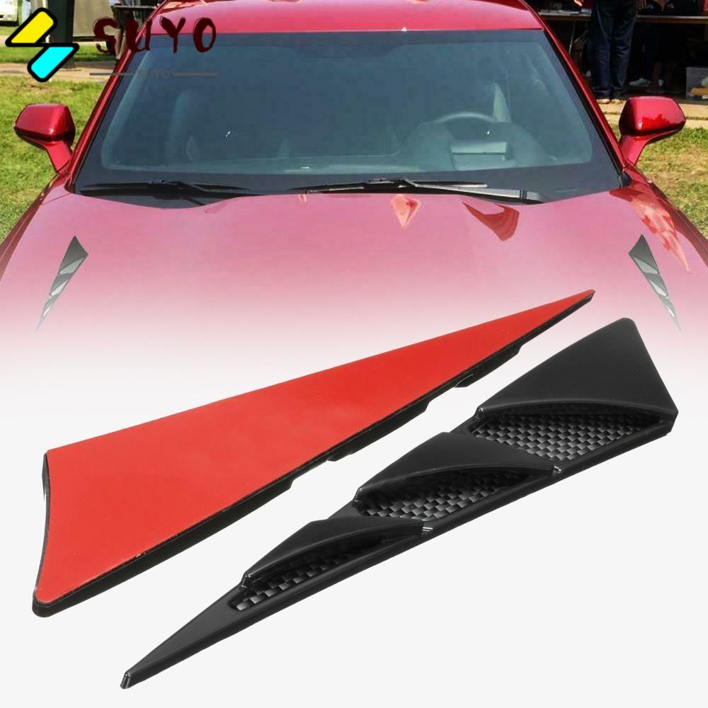 SUYO 1 Cặp Miếng Dán Nắp Capo Xe Hơi Màu Đen Bạc Thông Dụng