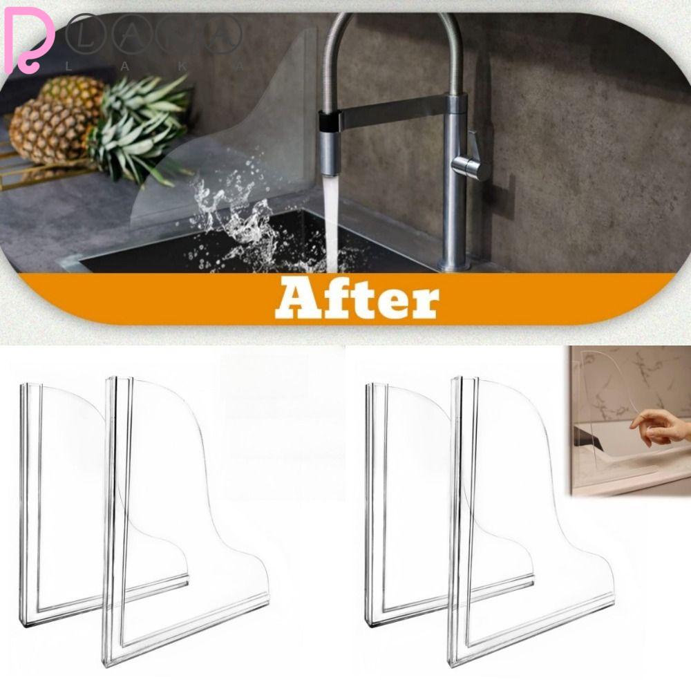 LAKAMIER Set 4 Tấm Chắn Bồn Tắm Hình Tam Giác Bằng Acrylic Trong Suốt Tự Dính Chống Văng Nước Hiện Đại