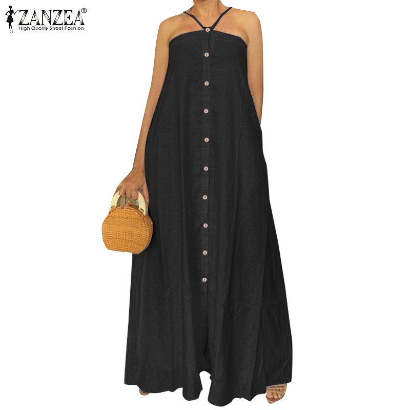 Zanzea Đầm Maxi Hai Dây Thời Trang Nữ Tính