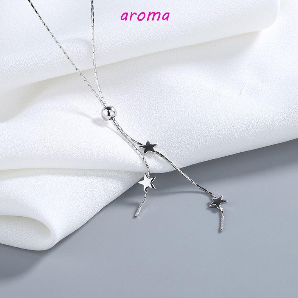 AROMA Vòng Cổ Choker Dáng Dài Mặt Ngôi Sao Thiết Kế Đơn Giản Thanh Lịch
