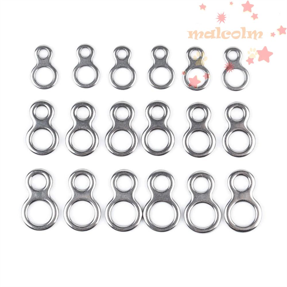 MALCOLM Bộ 10 Vòng Nối Mồi Câu Cá Số 8 Bằng Thép Không Gỉ Chuyên Dụng