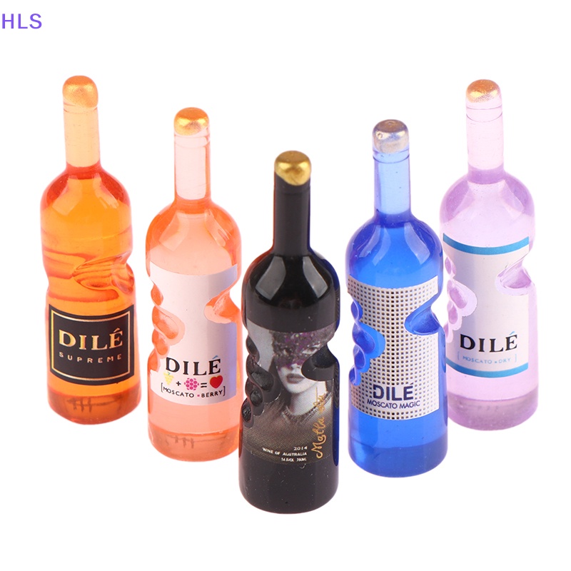 [HLS] Set 5 Mô Hình Đồ Nội Thất Chai Rượu Hoạt Hình Trang Trí Nhà Búp Bê Thủ Công DIY