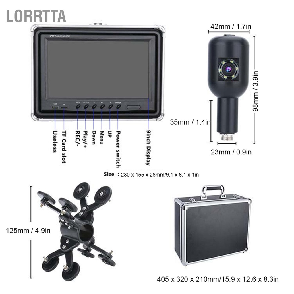 Nóng bỏng Màn hình 9in DVR Camera kép 1080P Kiểm tra đường ống ngầm chống nước IP68 với cáp 98 4ft 100-240V