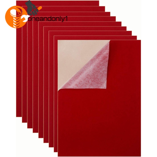 Set 10 Tấm Vải Nhung Mềm Tự Dính Khổ A4 Nhiều Màu Sắc Dùng Làm Trang Sức Tiện Dụng