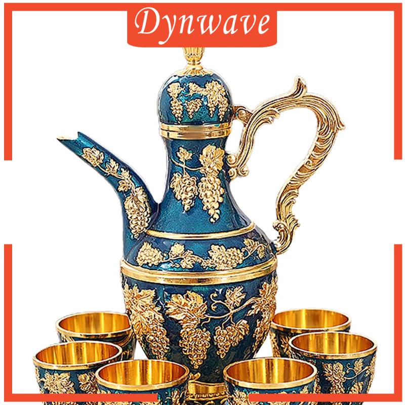 Bộ Ấm Trà Bằng Kính Kim Loại Phong Cách Vintage Châu Âu