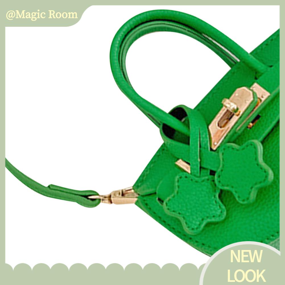 Babyfair Túi xách mini Messenger đeo vai bằng da PU có tay cầm trên cùng thời trang dễ thương