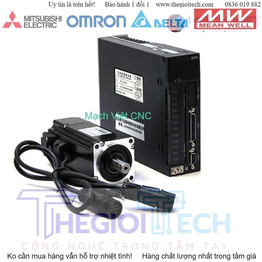 Bộ động cơ AC Servo 200W / 400W/ 600W Times Brilliant Mặt Bích 60 ( Động cơ + Cáp + Driver ) hỗ trợ kĩ thuật trọn đời - 200W