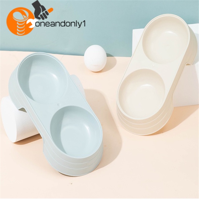 Khay Đựng Thức Ăn / Nước Uống Hai Ngăn Dành Cho Thú Cưng