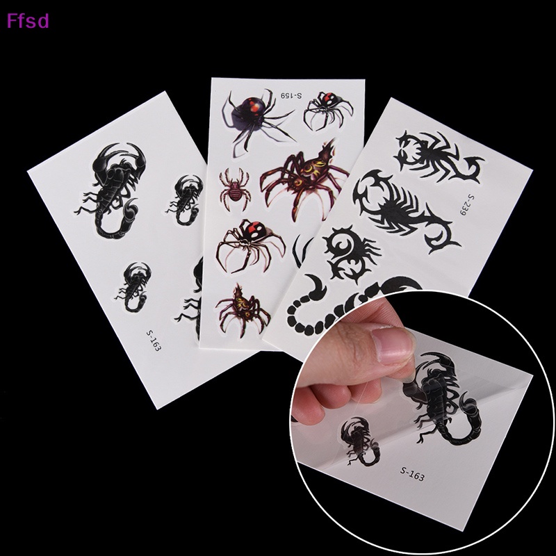 Miếng Dán Hình Xăm Tạm Thời Hình Côn Trùng Và Nhện 3d Dùng Một Lần