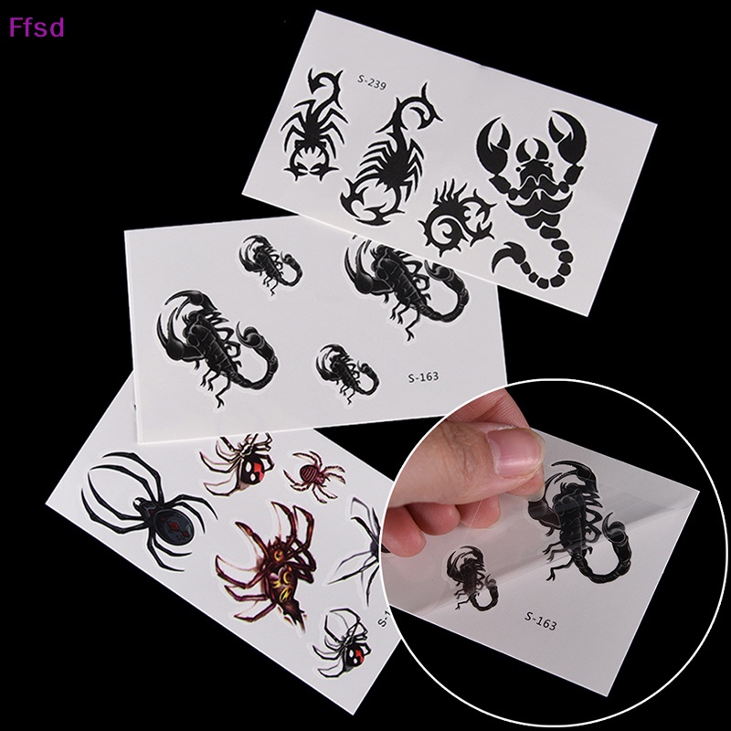 Miếng Dán Hình Xăm Tạm Thời Hình Côn Trùng Và Nhện 3d Dùng Một Lần