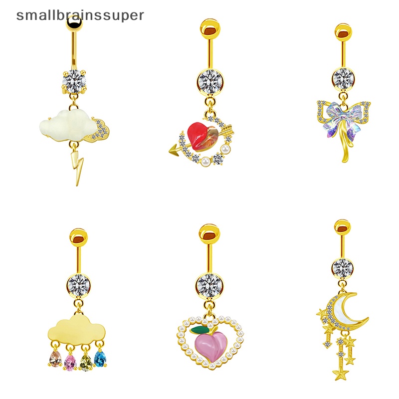 Khuyên Rốn Thép Không Gỉ Trang Trí Hình Nơ / Ngôi Sao / Mặt Trăng Thời Trang Sáng Tạo SBS