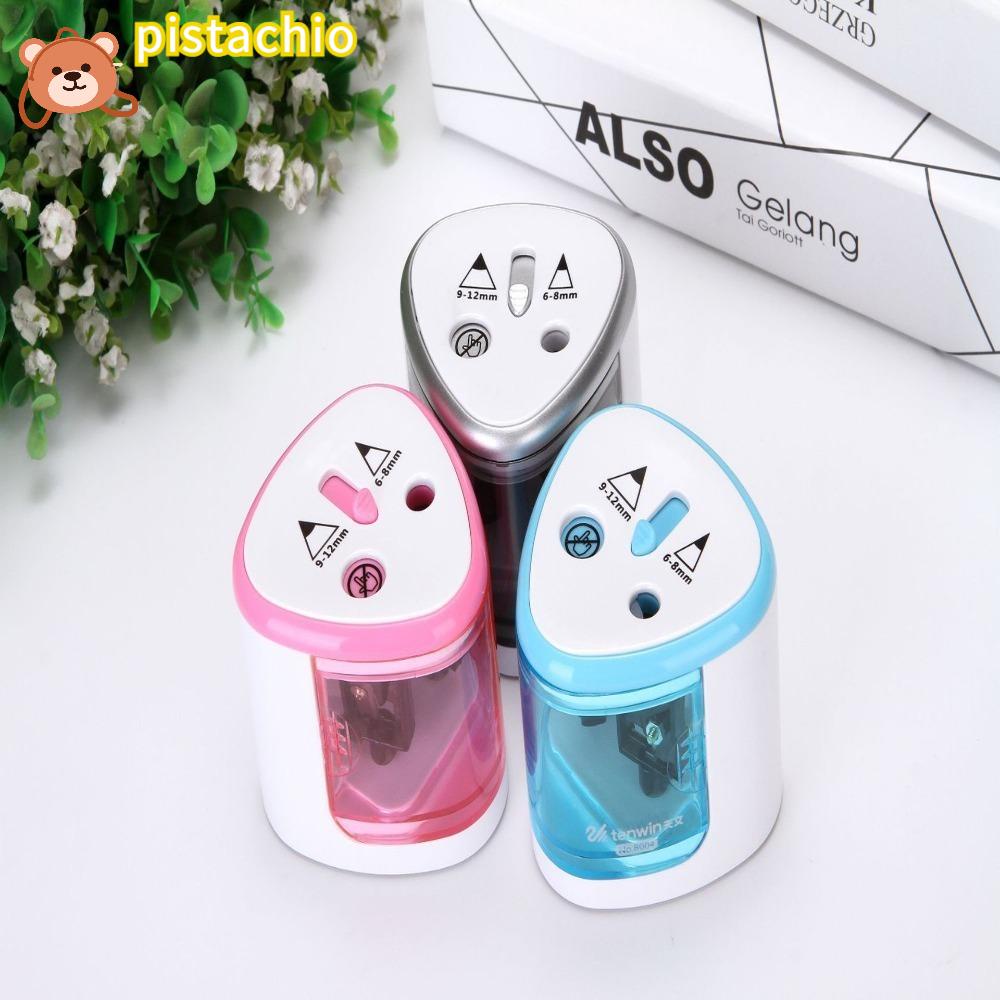 PISTA Dụng Cụ Gọt Bút Chì Hai Đầu Tự Động Bằng Nhựa Màu Sắc Dành Cho Học Sinh